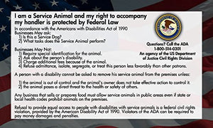 ADA Service Dog Info Cards - 50 Pack